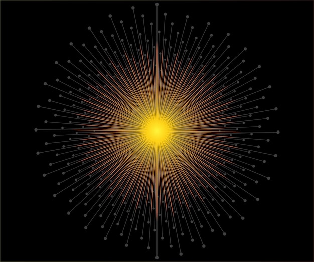 Fractal Burst Pattern series Rendering of fine line radial pattern for use in illustration