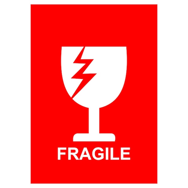 Fragile sticker and label vector