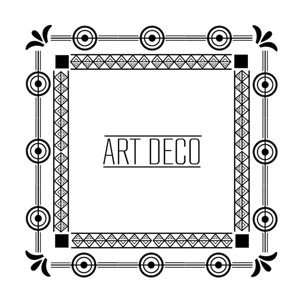 frame art deco floral luxury elegant vintage