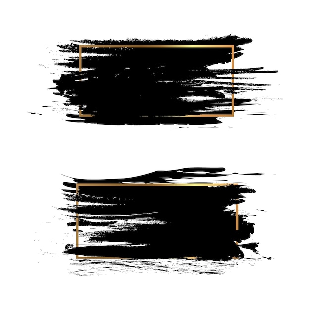 Frame black paint ink brush stroke brush line or texture Dirty artistic design element box frame or background for text