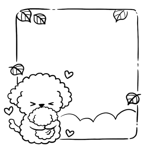 frame cartoon animal cute kawaii doodle coloring page drawing illustration clip art manga anime