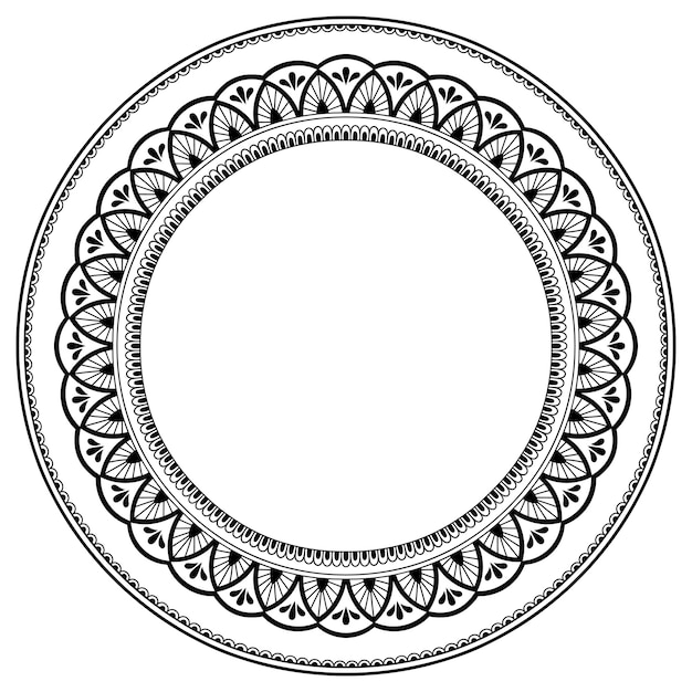 Frame in eastern tradition. Stylized decorative pattern for decorating covers. Flower mandala in mehndi style.