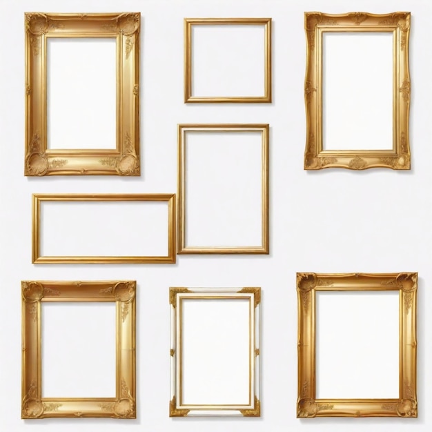 Frame Flat Vector set White background illustration