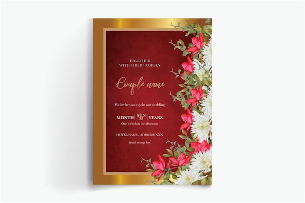 frame floral wedding invitation templates