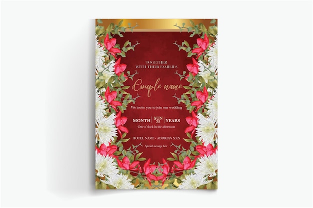 frame floral wedding invitation templates