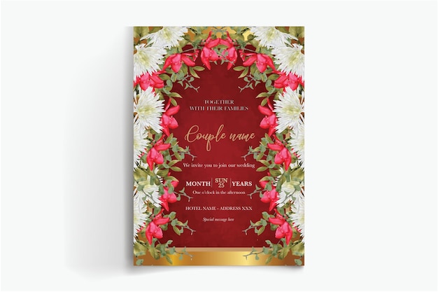 frame floral wedding invitation templates