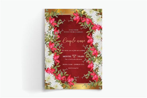 frame floral wedding invitation templates