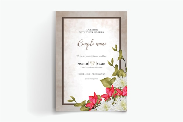 frame floral wedding invitation templates