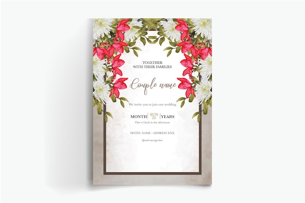 frame floral wedding invitation templates