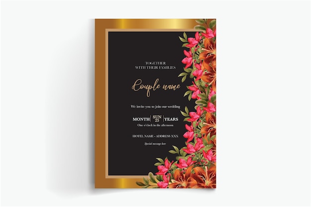 frame floral wedding invitation templates