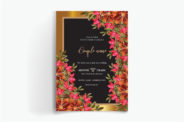 frame floral wedding invitation templates