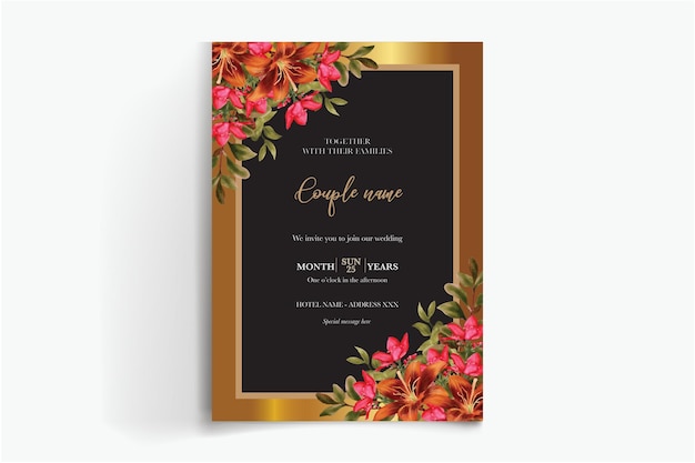 frame floral wedding invitation templates