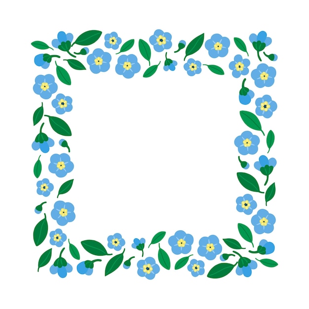 Frame of Flower with forgetmenot Myosotis arvensis