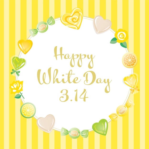 Frame illustration of the candy of the white day.