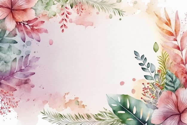 Frame Luxury wallpaper with art flower and botanical leaves Vector background for banner poster Web and packaging