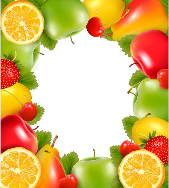 Frame made of fresh juicy fruit