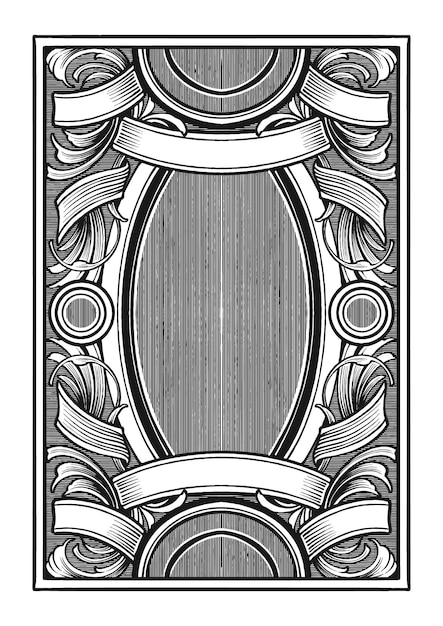 frame ornament engraving style line art vector