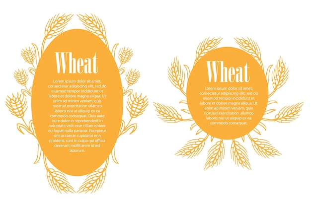 Frame. Round vector EPS 10 background. Wheat ears wreath.