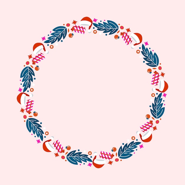 Vector frame template for christmas season celebration christmas wreath concept