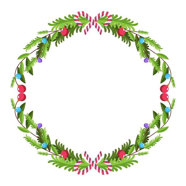 Vector frame template for christmas season celebration christmas wreath concept