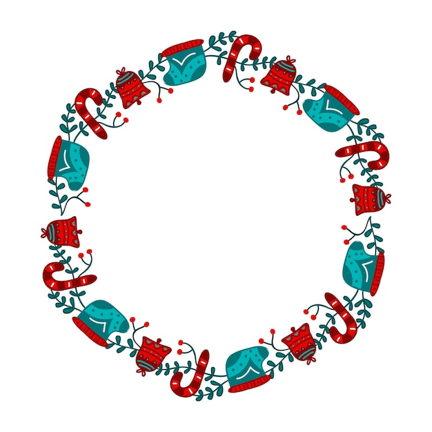 Vector frame template for christmas season celebration christmas wreath concept