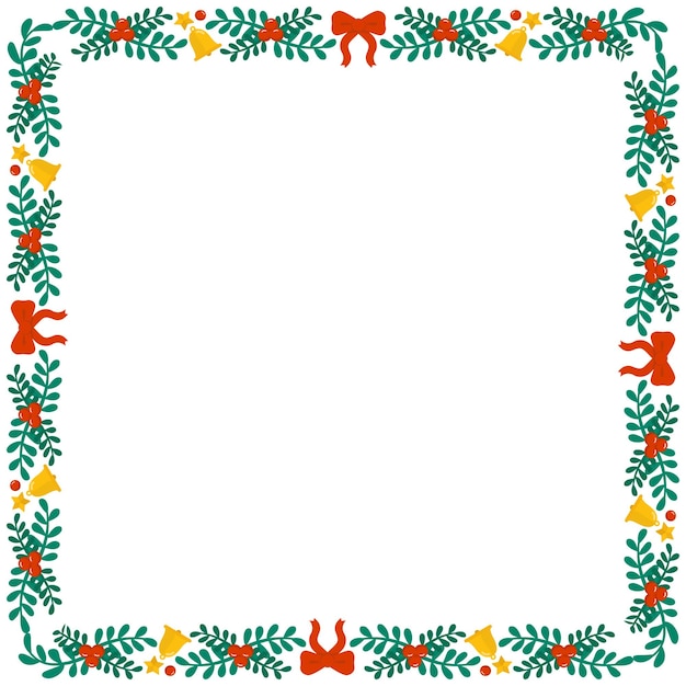 Vector frame template for christmas season celebration christmas wreath concept