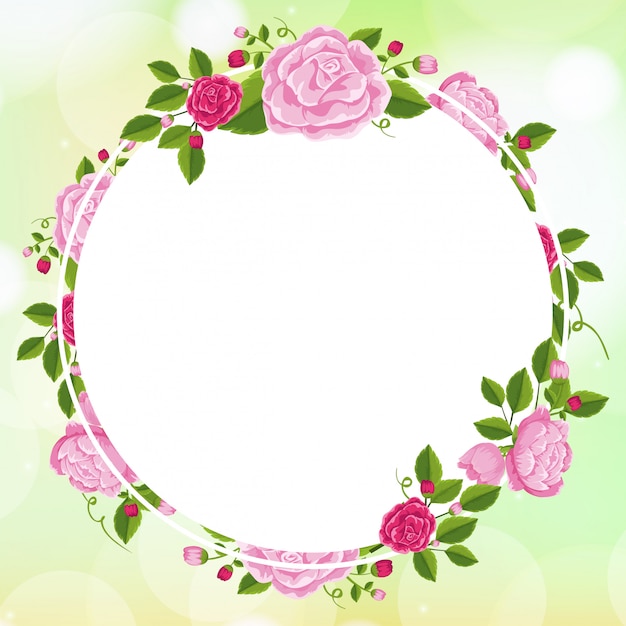 Frame template design with roses