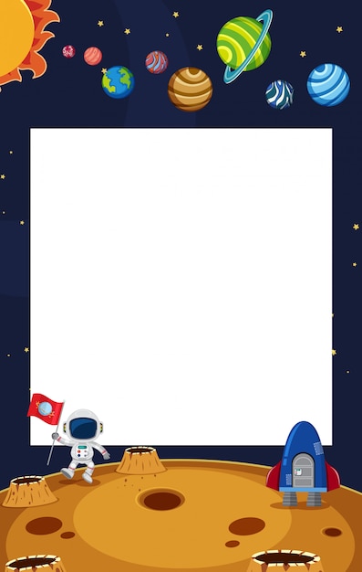 Frame template with space theme