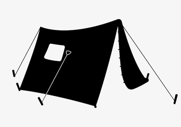 A Frame Tent Icon Travel Hiking Camping tent Silhouette Illustration