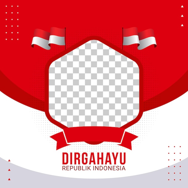 Frame twibbon of Indonesia independence day template