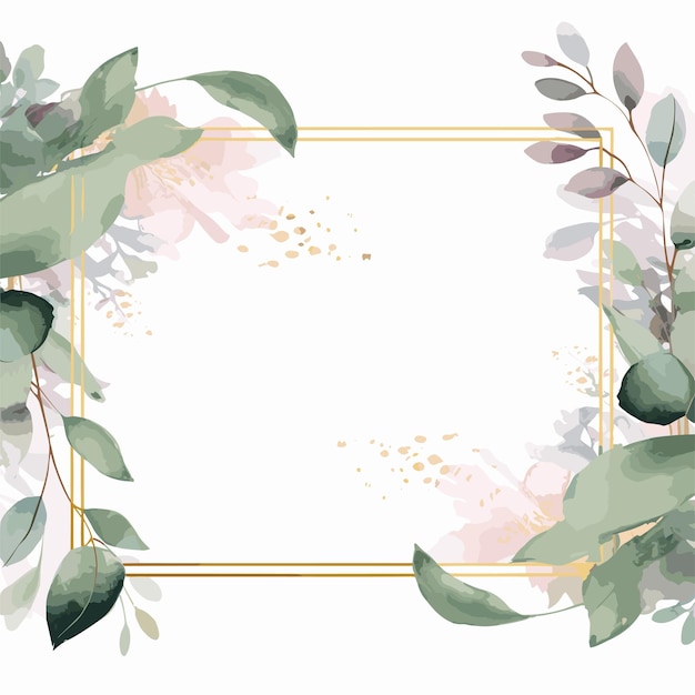 Frame watercolor leaves