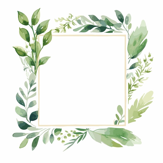 Frame watercolor leaves