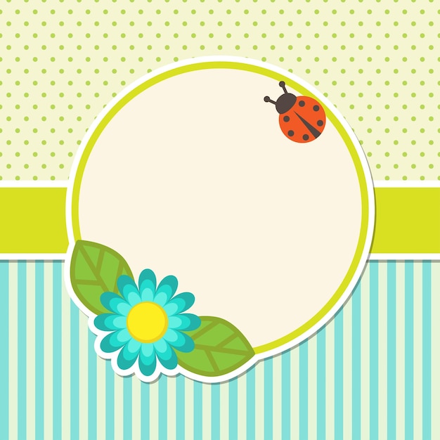 Frame with flower and ladybug