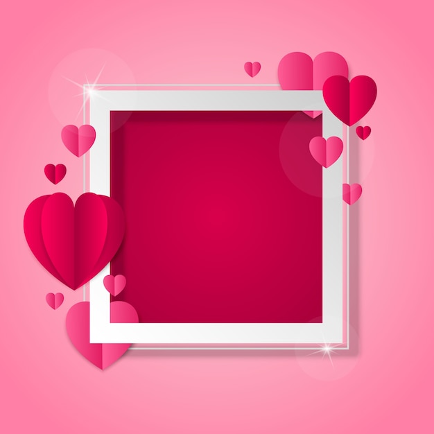 Frame with hearts for Valentine's day and love theme