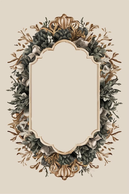 Vector a frame with pine cones on it and a frame with a wreath that says  pine