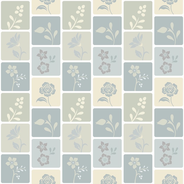 Vector framed flower pastel textile pattern