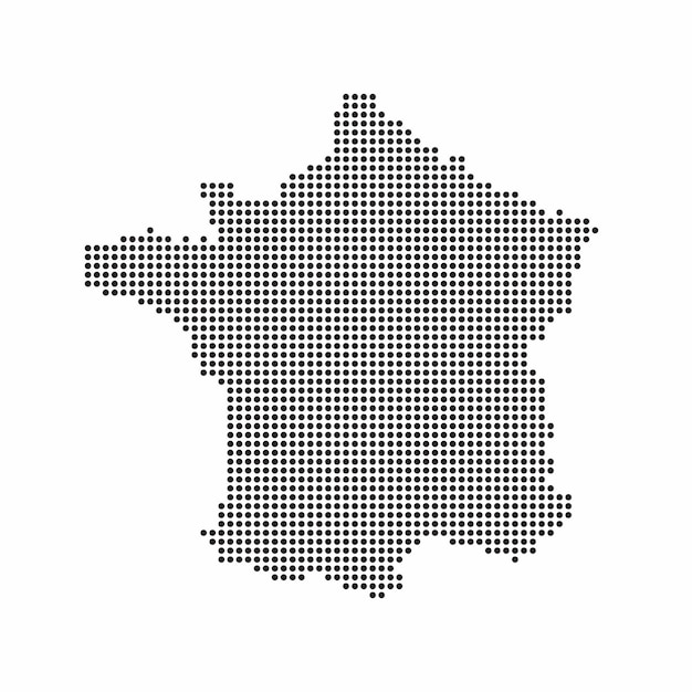 France country map made from abstract halftone dot pattern