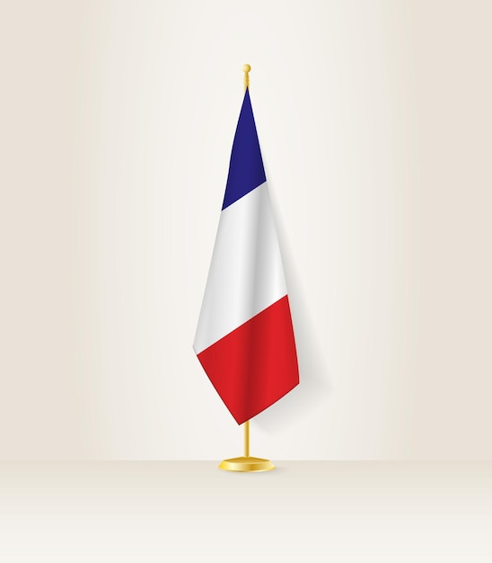 France flag on a flag stand