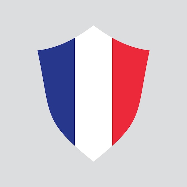 France Flag in Shield Shape Frame