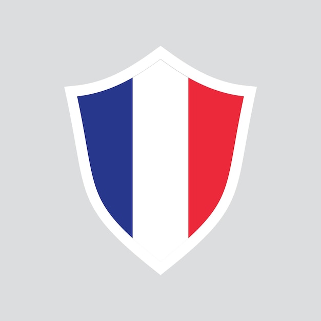 France Flag in Shield Shape Frame