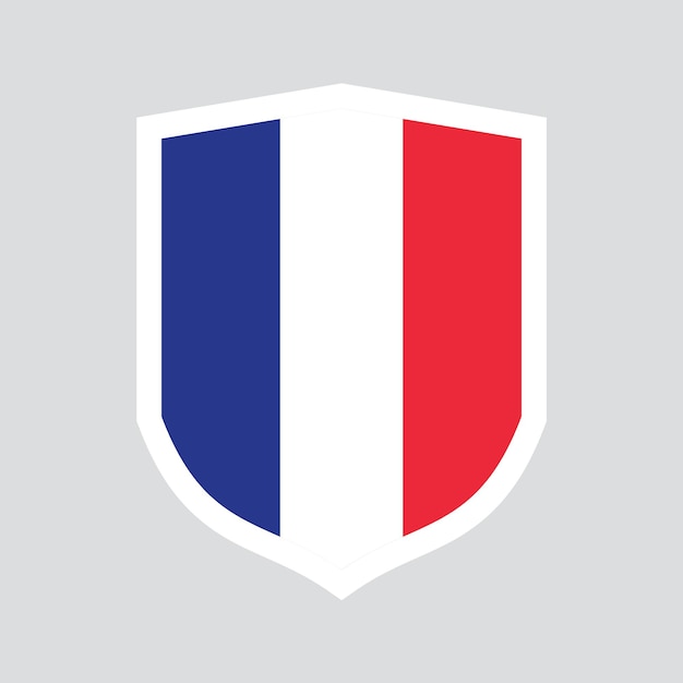 France Flag in Shield Shape Frame