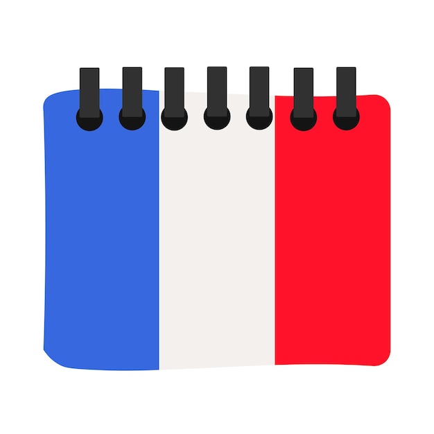 Vector france holiday calendar symbol with flag stripes illustration