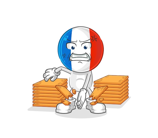 France karate mascot cartoon vector