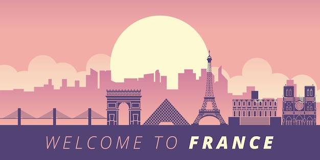 France landmark illustration