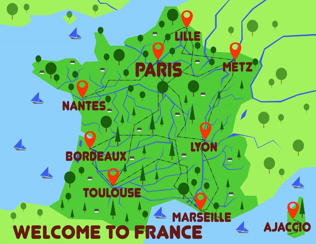 Vector france map country infographics