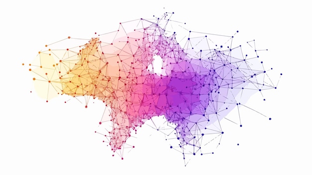 Vector france map illustration in blockchain technology