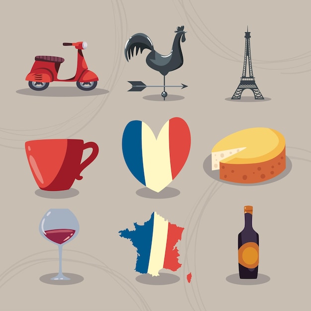 France set of icons