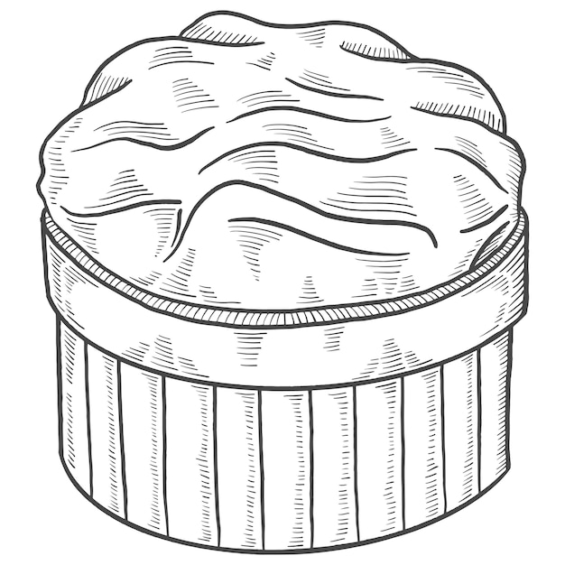 France souffle france dessert snack isolated doodle hand drawn sketch with outline style