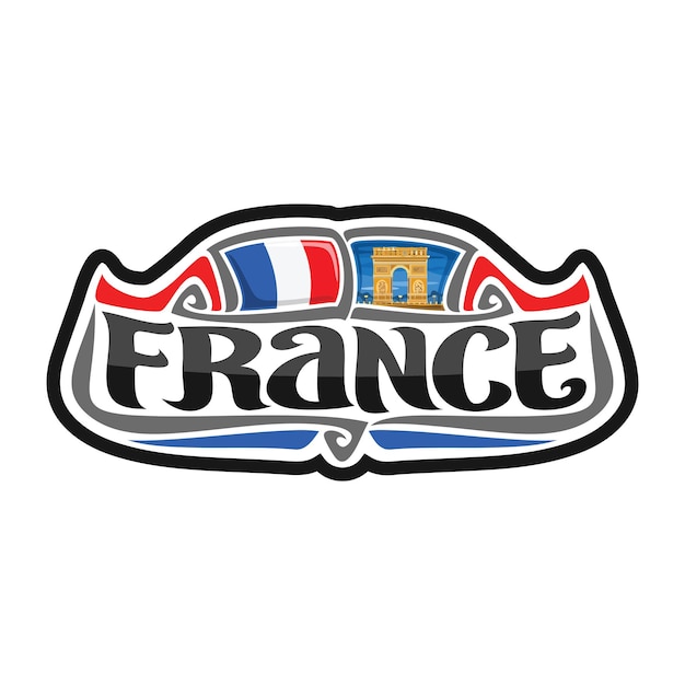 France Sticker Flag Logo Badge Travel Souvenir Illustration