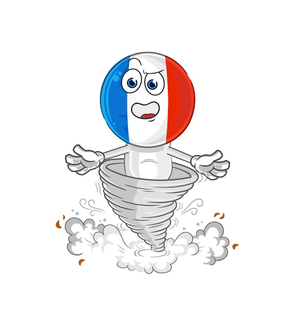 France in the tornado cartoon character vector